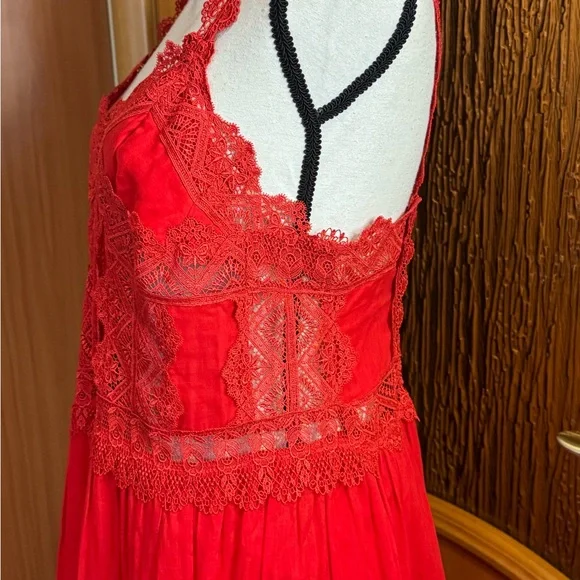Charo Ruiz Red Lace Maxi Dress - Picture 9 of 16